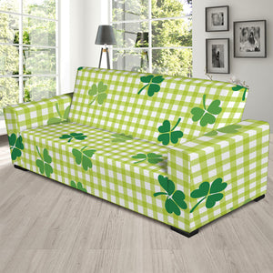 St. Patrick's Day Buffalo Plaid Print Sofa Slipcover