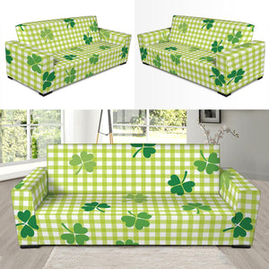 St. Patrick's Day Buffalo Plaid Print Sofa Slipcover