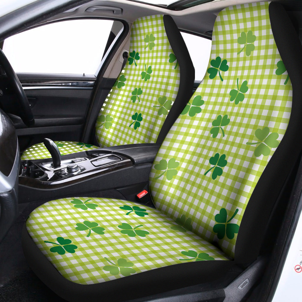 St. Patrick's Day Buffalo Plaid Print Universal Fit Car Seat Covers