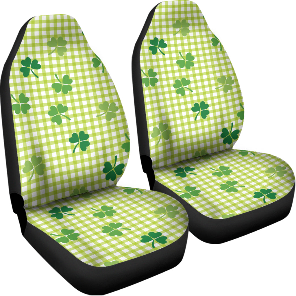 St. Patrick's Day Buffalo Plaid Print Universal Fit Car Seat Covers