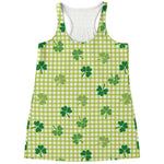 St. Patrick's Day Buffalo Plaid Print Women's Racerback Tank Top
