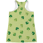 St. Patrick's Day Buffalo Plaid Print Women's Racerback Tank Top