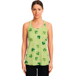 St. Patrick's Day Buffalo Plaid Print Women's Racerback Tank Top