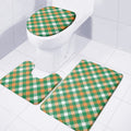 St. Patrick's Day Plaid Pattern Print 3 Piece Bath Mat Set