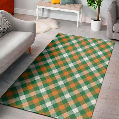 St. Patrick's Day Plaid Pattern Print Area Rug