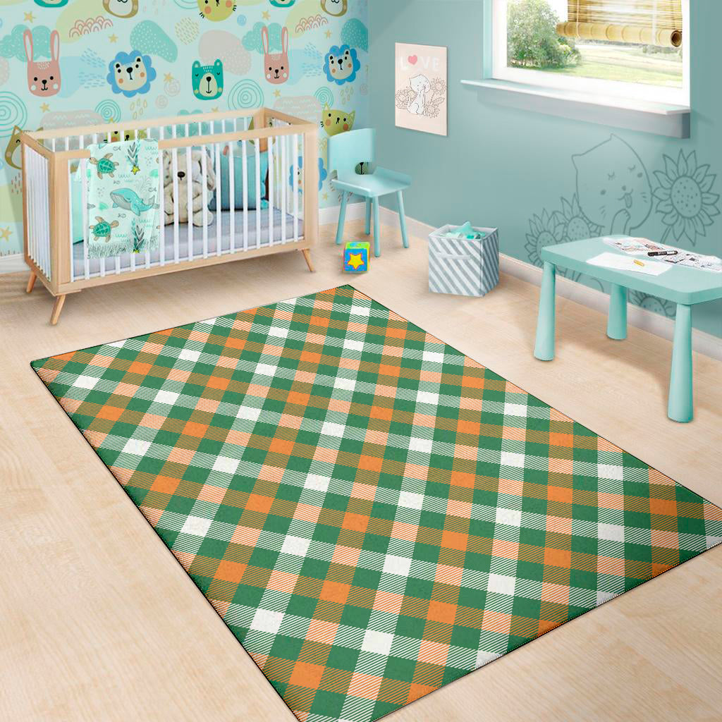St. Patrick's Day Plaid Pattern Print Area Rug