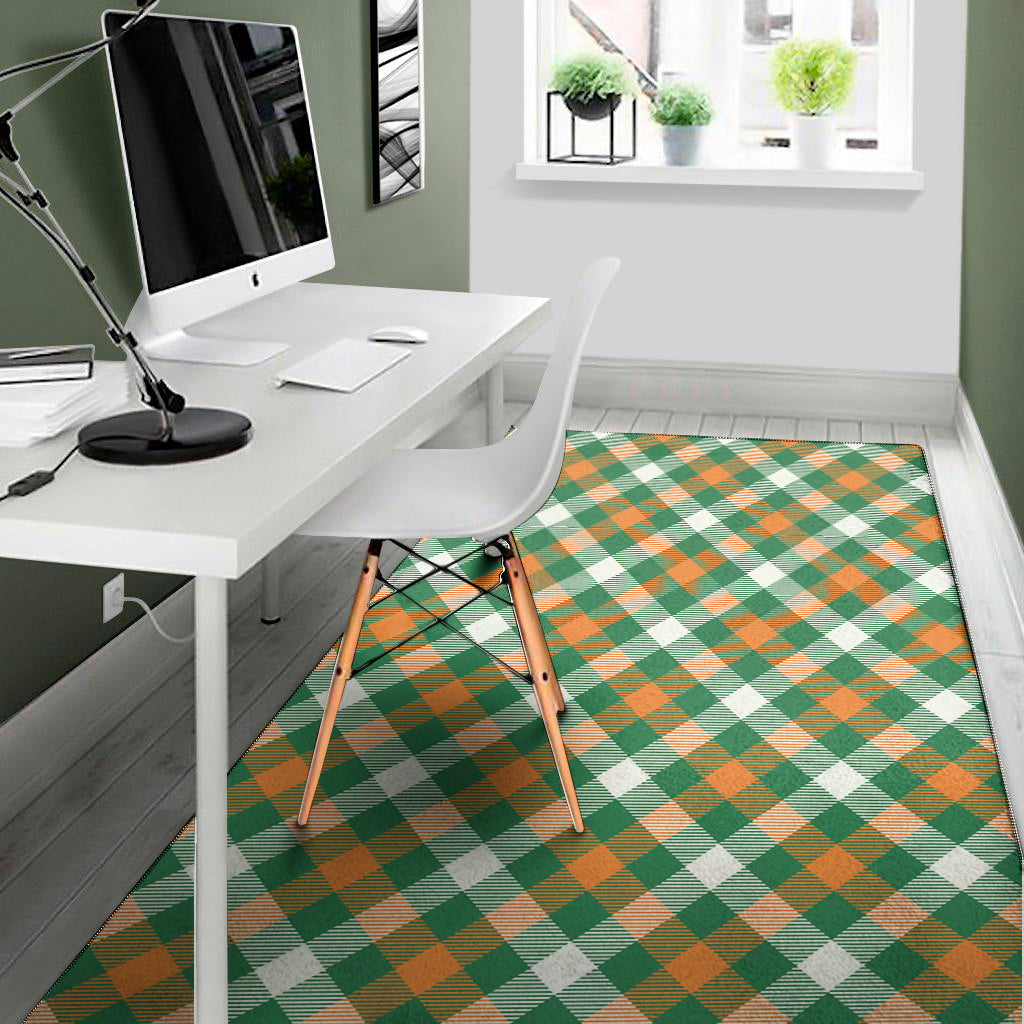 St. Patrick's Day Plaid Pattern Print Area Rug