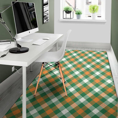 St. Patrick's Day Plaid Pattern Print Area Rug