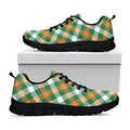 St. Patrick's Day Plaid Pattern Print Black Running Shoes