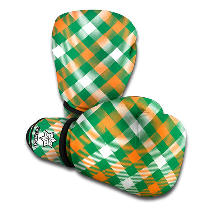St. Patrick's Day Plaid Pattern Print Boxing Gloves