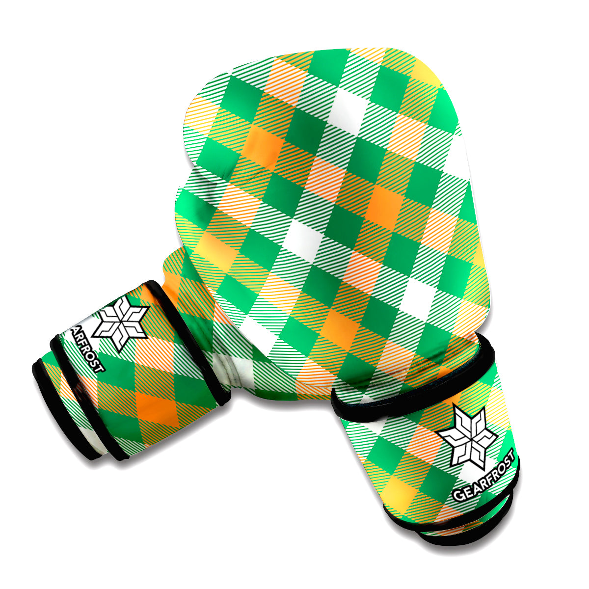St. Patrick's Day Plaid Pattern Print Boxing Gloves