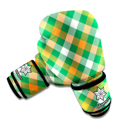 St. Patrick's Day Plaid Pattern Print Boxing Gloves