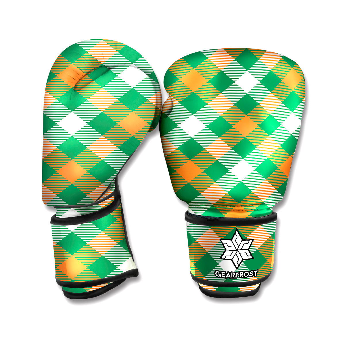St. Patrick's Day Plaid Pattern Print Boxing Gloves
