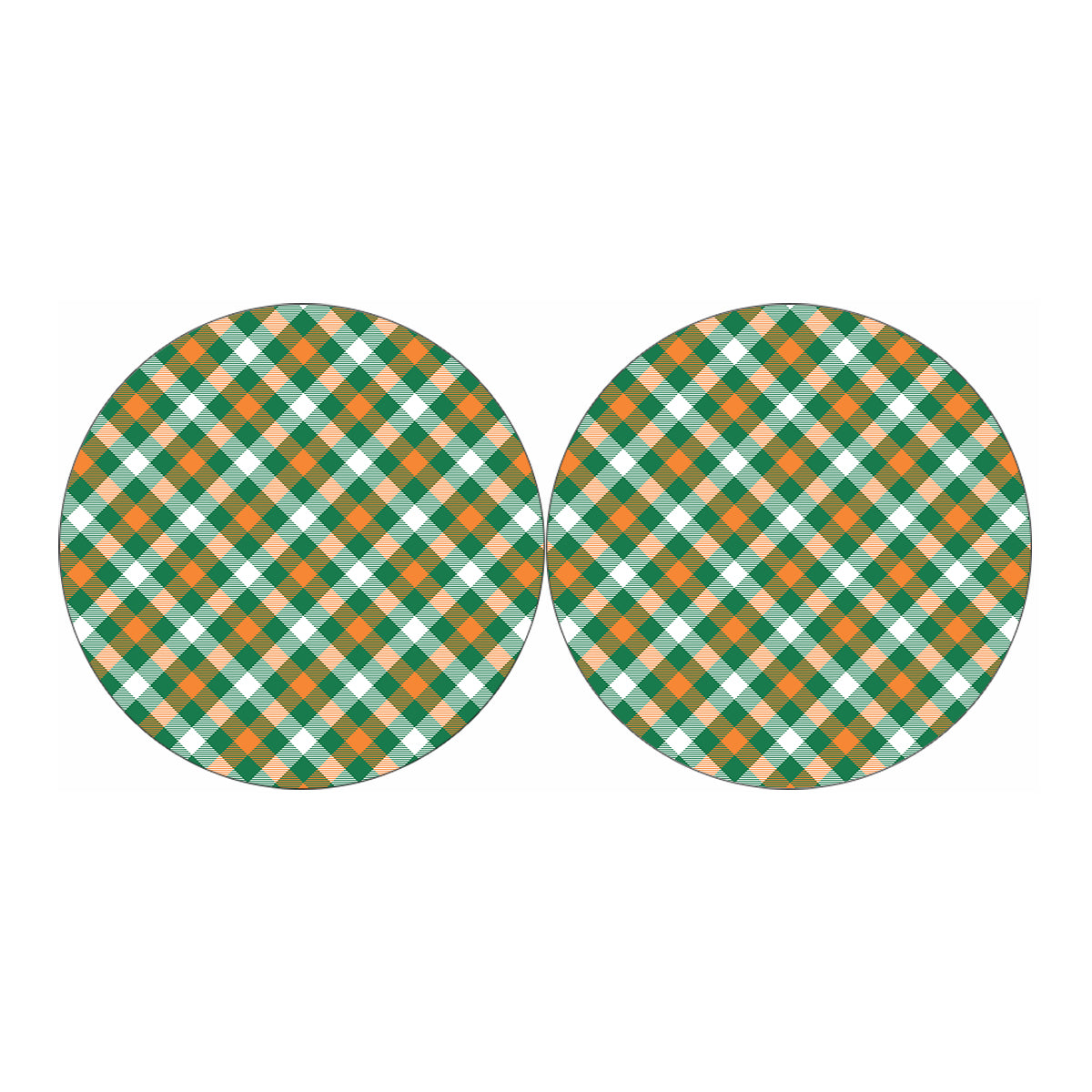 St. Patrick's Day Plaid Pattern Print Car Coasters