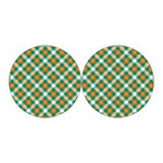 St. Patrick's Day Plaid Pattern Print Car Coasters