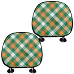 St. Patrick's Day Plaid Pattern Print Car Headrest Covers