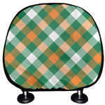 St. Patrick's Day Plaid Pattern Print Car Headrest Covers