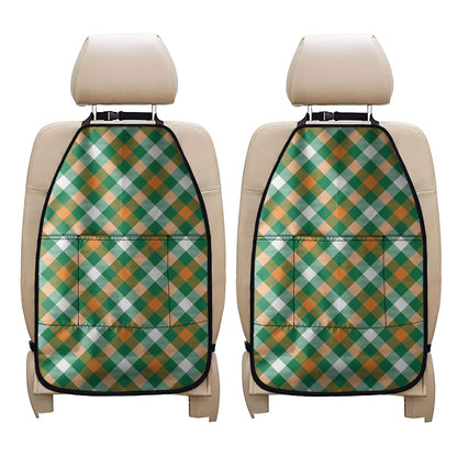 St. Patrick's Day Plaid Pattern Print Car Seat Organizers