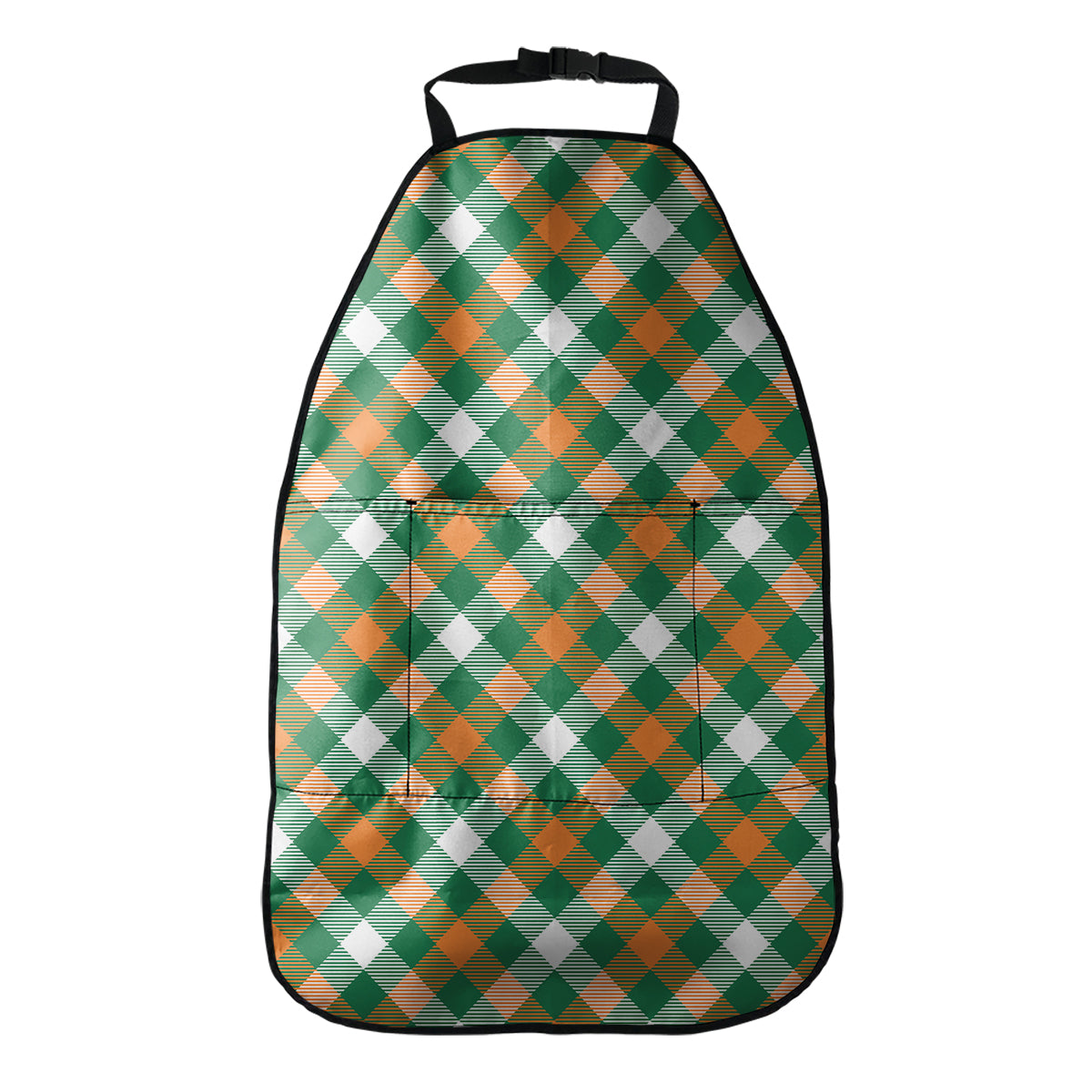 St. Patrick's Day Plaid Pattern Print Car Seat Organizers