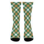 St. Patrick's Day Plaid Pattern Print Crew Socks