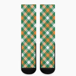 St. Patrick's Day Plaid Pattern Print Crew Socks