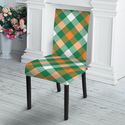 St. Patrick's Day Plaid Pattern Print Dining Chair Slipcover