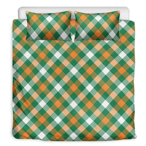 St. Patrick's Day Plaid Pattern Print Duvet Cover Bedding Set