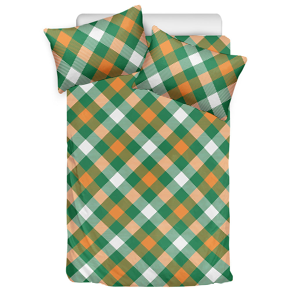 St. Patrick's Day Plaid Pattern Print Duvet Cover Bedding Set