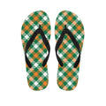 St. Patrick's Day Plaid Pattern Print Flip Flops
