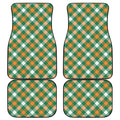 St. Patrick's Day Plaid Pattern Print Front and Back Car Floor Mats