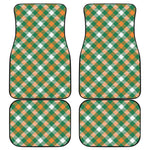 St. Patrick's Day Plaid Pattern Print Front and Back Car Floor Mats