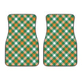 St. Patrick's Day Plaid Pattern Print Front Car Floor Mats