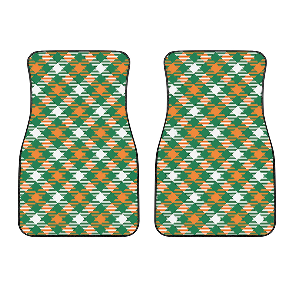 St. Patrick's Day Plaid Pattern Print Front Car Floor Mats