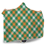 St. Patrick's Day Plaid Pattern Print Hooded Blanket