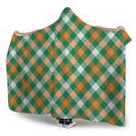 St. Patrick's Day Plaid Pattern Print Hooded Blanket