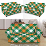 St. Patrick's Day Plaid Pattern Print Loveseat Slipcover