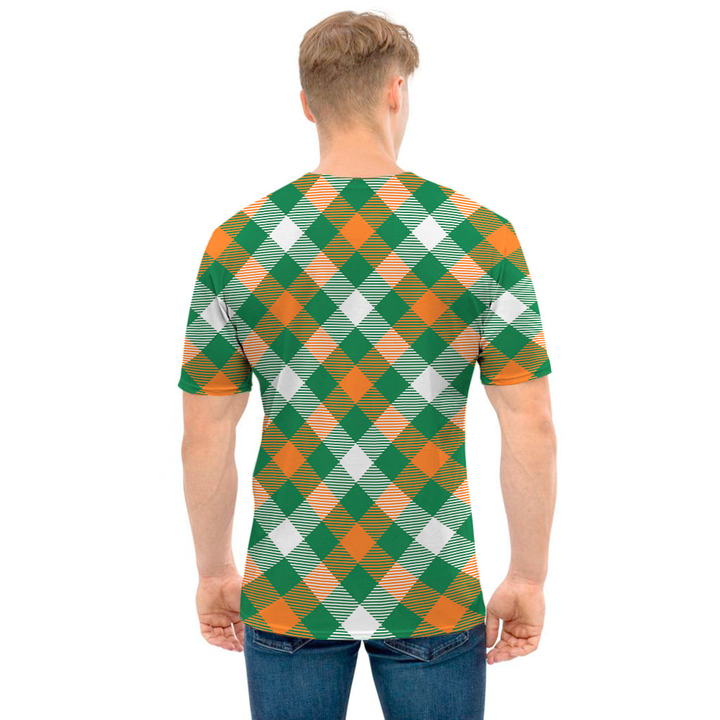 St. Patrick's Day Plaid Pattern Print Men's T-Shirt