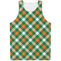 St. Patrick's Day Plaid Pattern Print Men's Tank Top