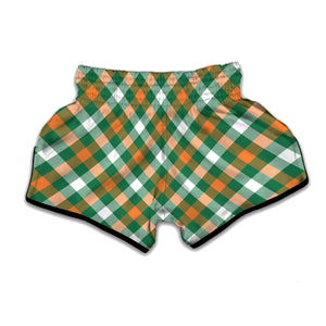 St. Patrick's Day Plaid Pattern Print Muay Thai Boxing Shorts