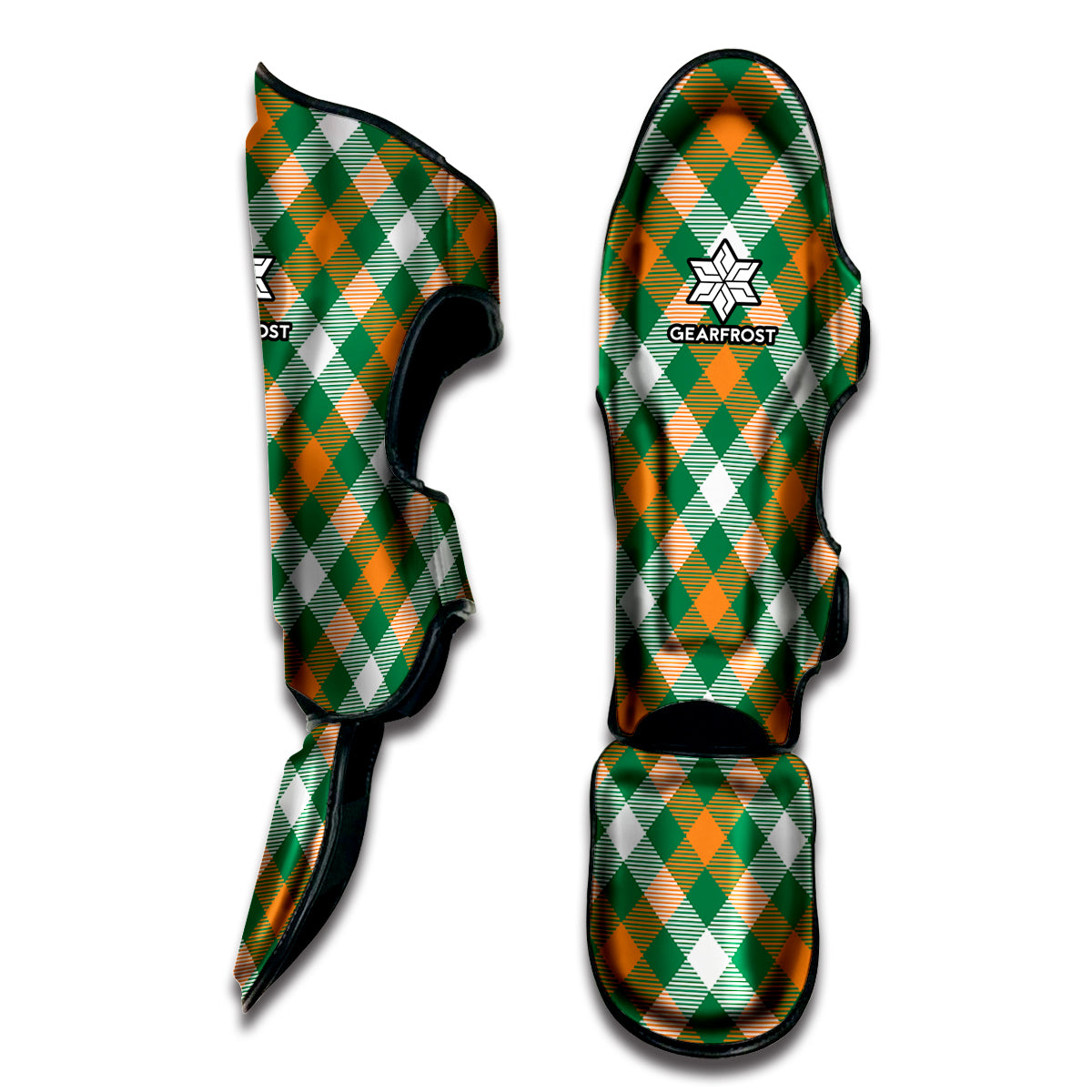 St. Patrick's Day Plaid Pattern Print Muay Thai Shin Guard