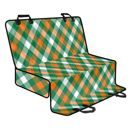 St. Patrick's Day Plaid Pattern Print Pet Car Back Seat Cover
