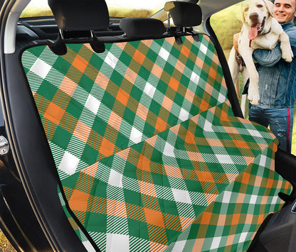 St. Patrick's Day Plaid Pattern Print Pet Car Back Seat Cover