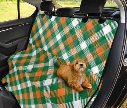 St. Patrick's Day Plaid Pattern Print Pet Car Back Seat Cover