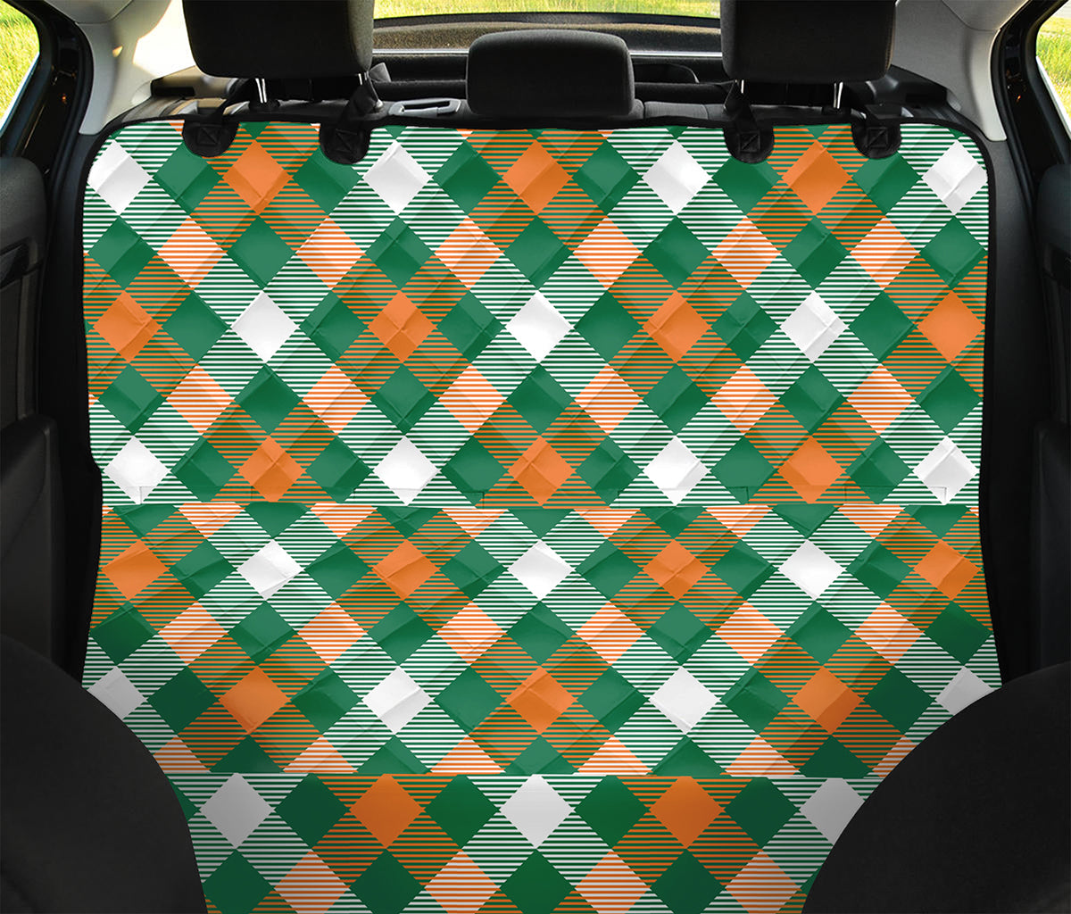St. Patrick's Day Plaid Pattern Print Pet Car Back Seat Cover