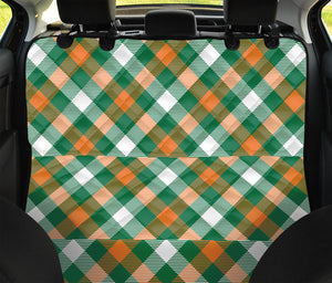 St. Patrick's Day Plaid Pattern Print Pet Car Back Seat Cover