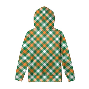 St. Patrick's Day Plaid Pattern Print Pullover Hoodie