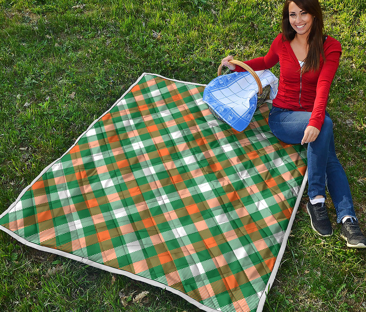 St. Patrick's Day Plaid Pattern Print Quilt