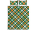 St. Patrick's Day Plaid Pattern Print Quilt Bed Set