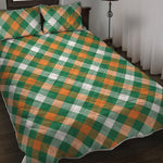 St. Patrick's Day Plaid Pattern Print Quilt Bed Set