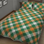 St. Patrick's Day Plaid Pattern Print Quilt Bed Set